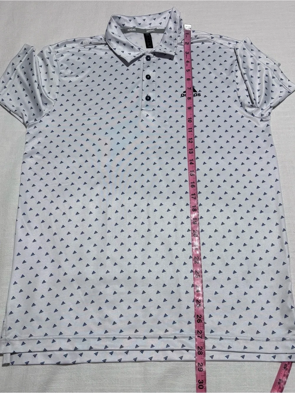 Men’s Adidas Ultimate Printed Golf Polo Shirt | White | Size Small | ADVR0794